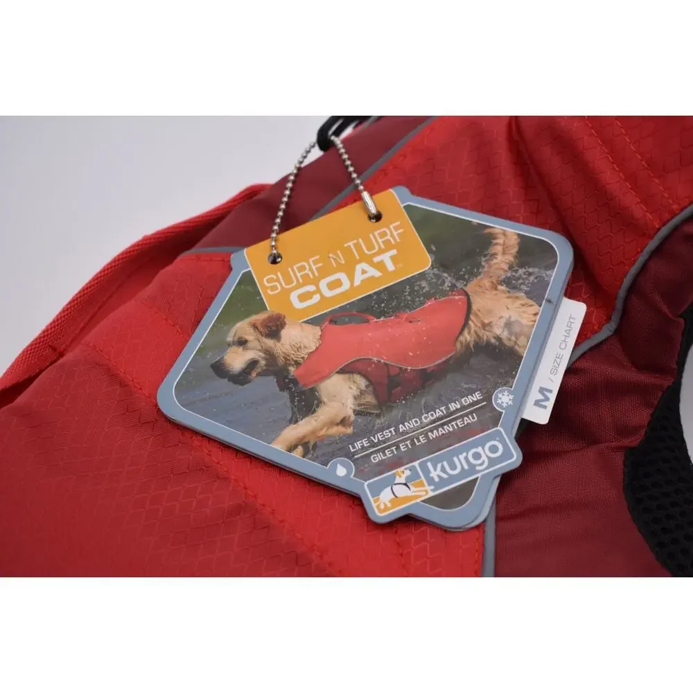 KURGO Surf n Turf Dog Life Jacket - Red / Blue - Medium - Flawed with Tags